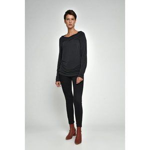 RUTI 'Zane' Boat Neck Top in Black